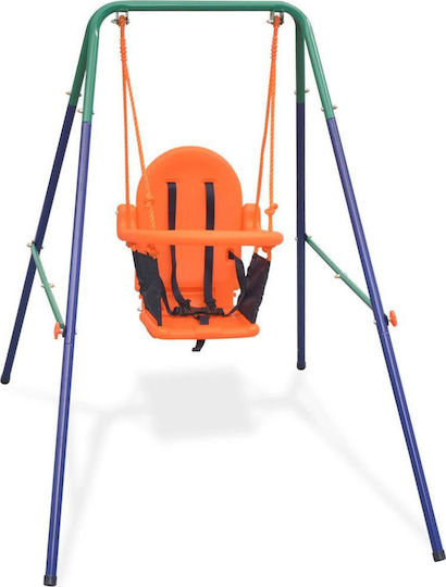 vidaXL Metal with Protector and Seatbelt Swing Set with Stand 120x120x120cm for 6+ months