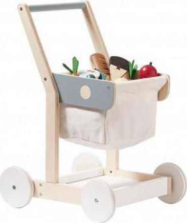 Kids Concept Cărucior Din Lemn Pentru Cumpărături Din Lemn Pentru 3+ Ani