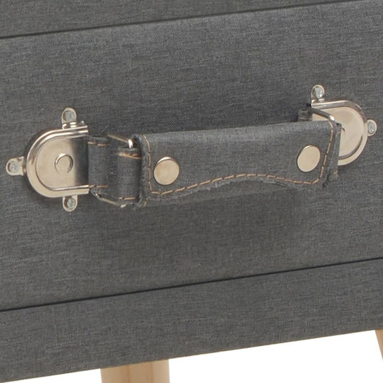 vidaXL Bedside Table with Fabric Upholstery Gray 40x35x40cm