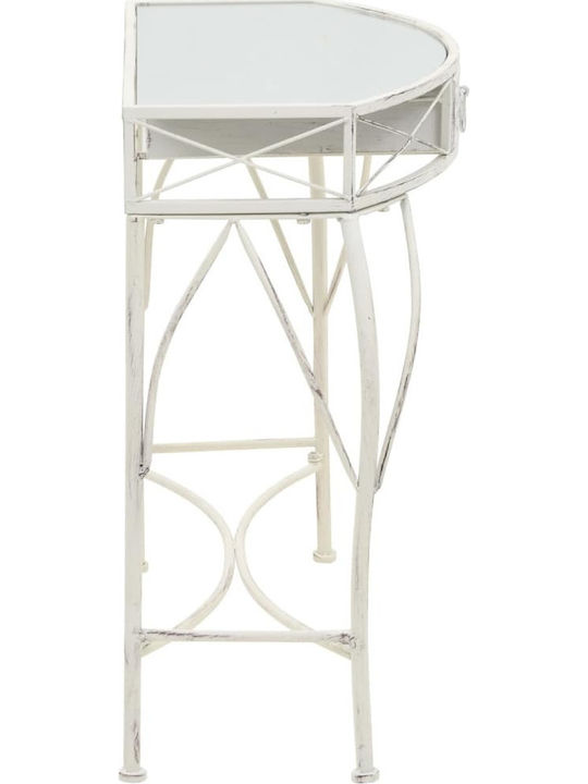 Outdoor Dinner Free Standing Metal Table White 82x39x76cm