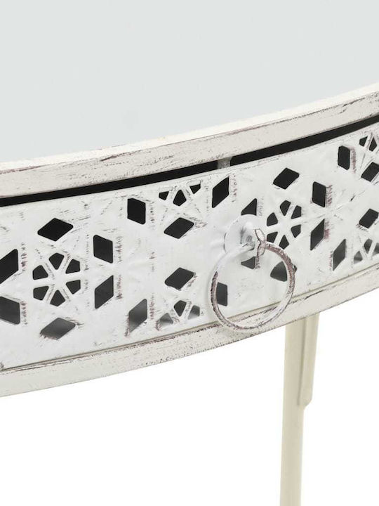 Outdoor Dinner Metal Table White 82x39x76cm