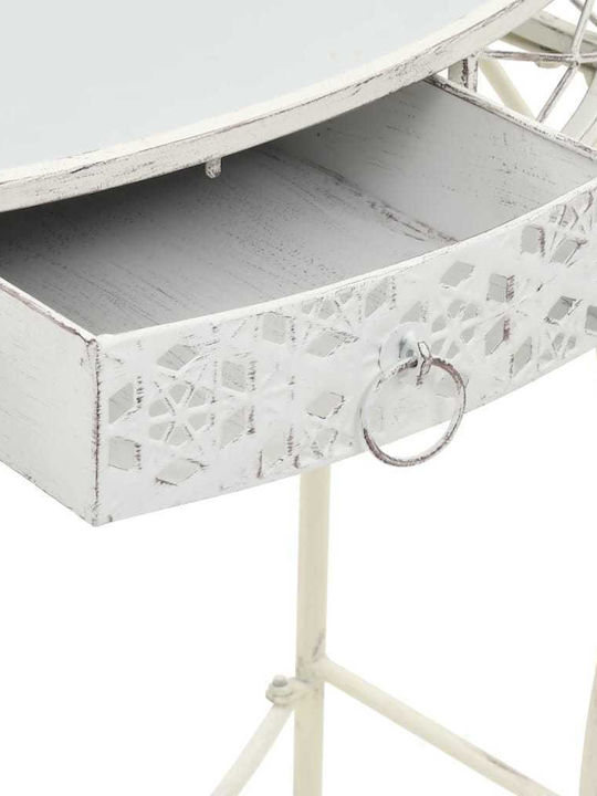 Outdoor Dinner Free Standing Metal Table White 82x39x76cm