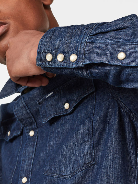 3301 Clean Langärmlig Jeans Hemd Blau