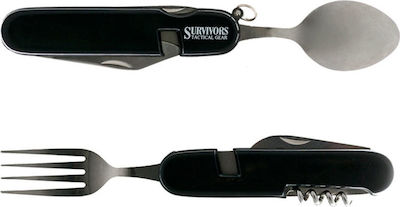 Survivors Multi-tool Black with Blade made of Stainless Steel in Sheath