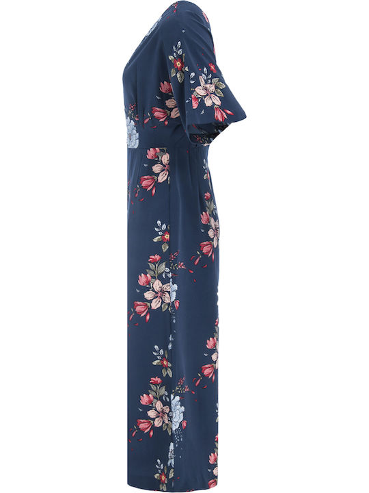 Celaia Women's Short-sleeved One-piece Suit Navy Blue