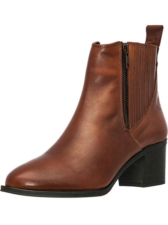 Boxer Leather Women's Ankle Boots Tabac Brown