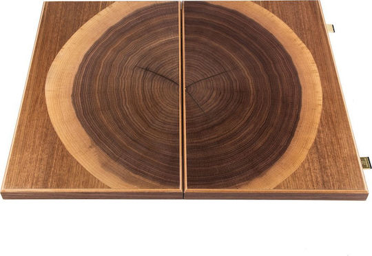 Manopoulos Walnut Natural Tree Trunk Χειροποίητο Τάβλι Ξύλινο με Πούλια 48x48cm