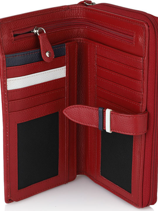 Large Leather Women's Wallet Classic Red