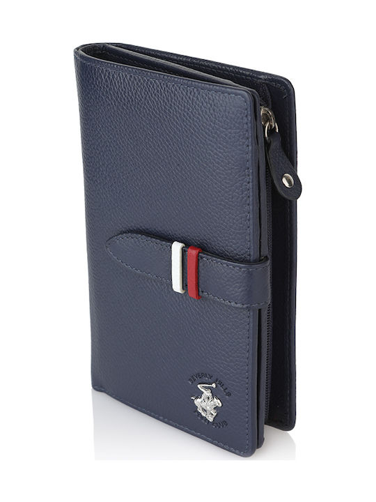 Large Leather Women's Wallet Classic Navy Blue