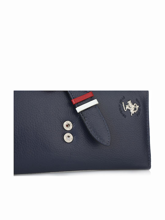 Large Leather Women's Wallet Classic Navy Blue