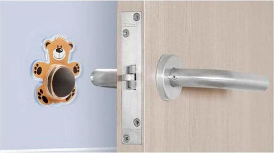 Adhesive Plastic Door Stopper Bear Orange