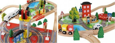 Kruzzel Σιδηρόδρομος Set with Train made of Wood for 3++ Years