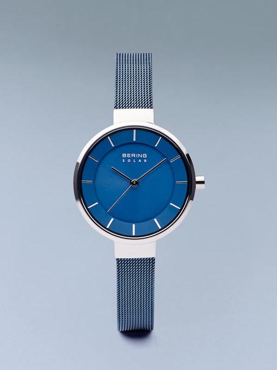 Bering Time Women's Watch Solar with Silver Metal Bracelet