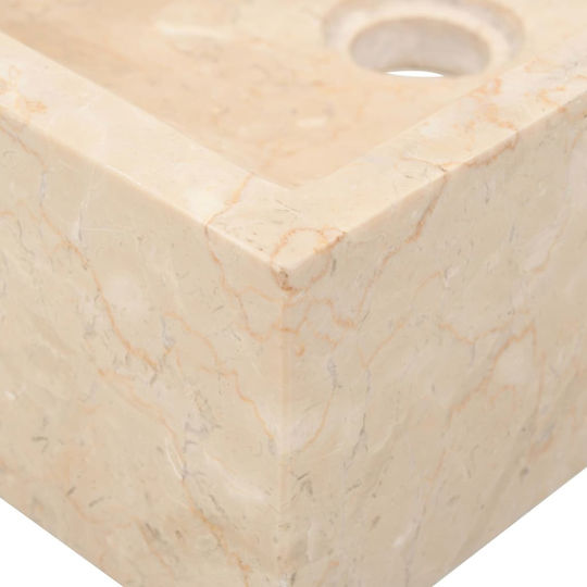 vidaXL Επικαθήμενος Νιπτήρας Πέτρινος 45x30x12cm Μπεζ