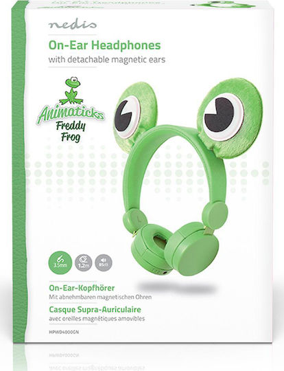 Nedis Animaticks Freddy Frog Cu fir Pentru copii On Ear Căști Verzi