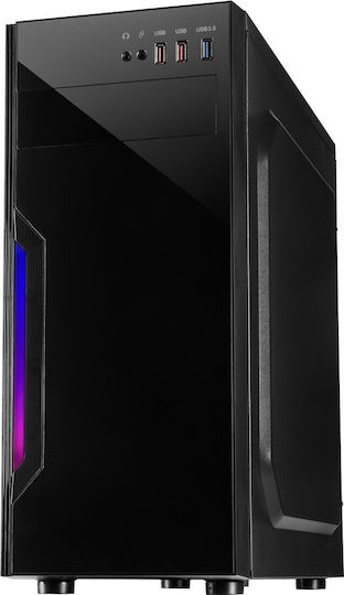 Inter-Tech B-42 RGB Gaming Midi-Turm Computergehäuse mit Seitenfenster Schwarz