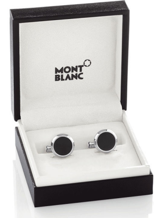 Mont Blanc Meisterstuck Μανικετόκουμπα από Ασήμι σε Μαύρο Χρώμα