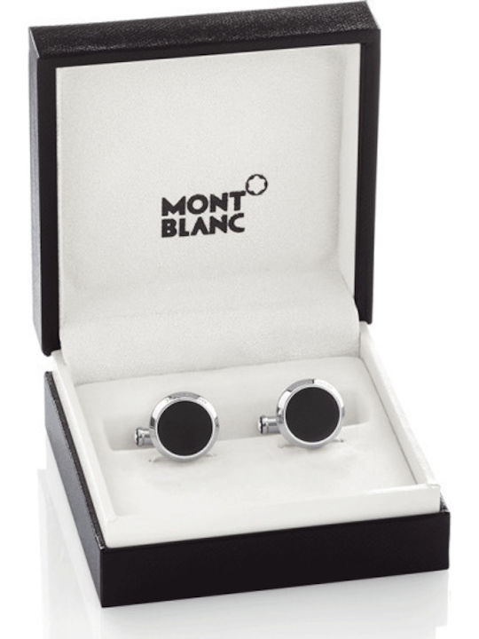 MontBlanc Μανικετόκουμπα από Ασήμι σε Μαύρο Χρώμα