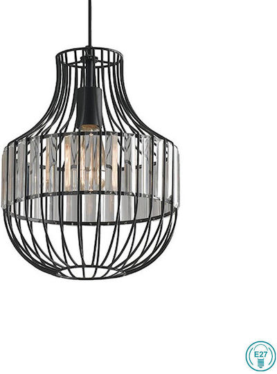 Fan Europe Opium Κρεμαστό Φωτιστικό Μαύρο με Ντουί E27 30x120εκ.