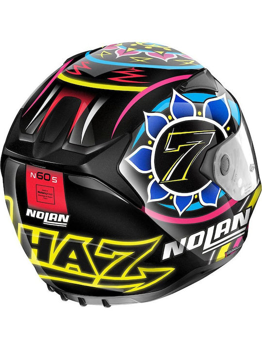 Nolan N60-5 Gemini Replica 61 C. Davis - Metal Black Motorradhelm Volles Gesicht ECE 22.05 1400gr NON605D61 60553