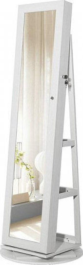 Songmics Огледало с Бяла Дървена Рамка 161x38см