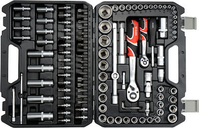 Yato Ratschen- & Steckschlüssel-Sets 1\2" & 1\4" 108Stück