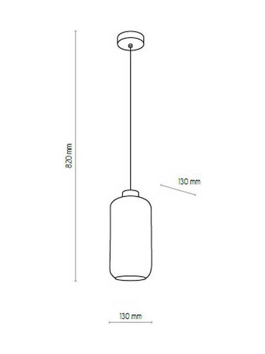 TK Lighting Marco Μοντέρνο Κρεμαστό Φωτιστικό Μονόφωτο με Ντουί E27 σε Γκρι Χρώμα