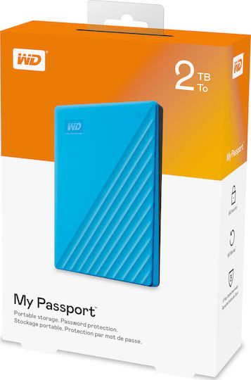 Western Digital My Passport (2019) USB 3.2 External 2.5" HDD 2TB Sky Blue