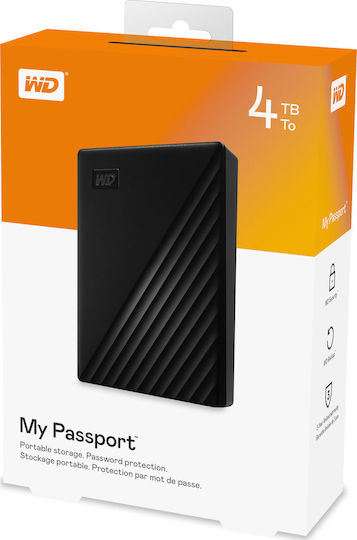Western Digital My Passport (2019) USB 3.2 Εξωτερικός HDD 4TB 2.5" Μαύρο
