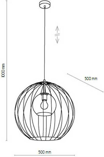 TK Lighting Universo Κρεμαστό Φωτιστικό Διάφανο 50εκ.