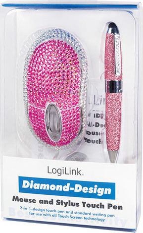 LogiLink Rhinestone & Gilttering Ενσύρματο Ποντίκι Ροζ