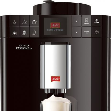 Melitta Caffeo Passione OT F53/1-102 Automatic Espresso Machine 1450W Pressure 15bar for Cappuccino with Grinder Black