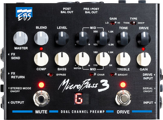 EBS Micro Bass 3 Πετάλι Preamp Ηλεκτρικού Μπάσου