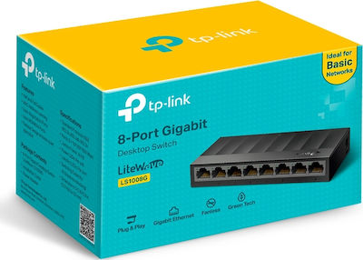 TP-LINK LS1008G v1.0 Unmanaged L2 Switch με 8 Θύρες Gigabit (1Gbps) Ethernet