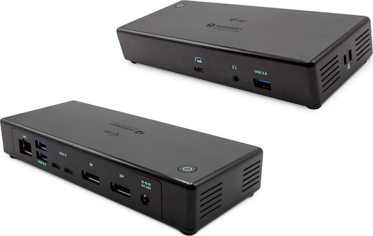 i-tec Thunderbolt 3 / USB-A Docking Station με 4K PD Ethernet Μαύρο (TB3CDUALDPDOCKPD)