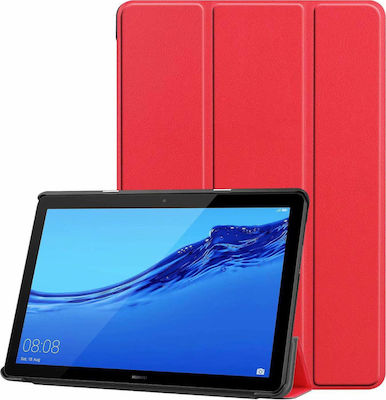 Tri-Fold Klappdeckel Silikon / Synthetisches Leder Rot (MediaPad T5 10)