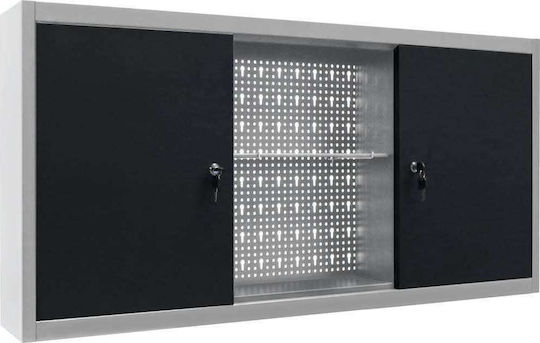 vidaXL Metallic Tool Carrier W120xD19xH60cm