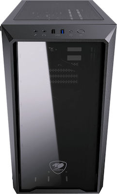 Cougar MG120-G Gaming Mini Tower Κουτί Υπολογιστή με Πλαϊνό Παράθυρο Μαύρο