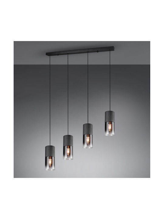 Trio Lighting Robin Pendant Chandelier Rail for 4 Bulbs E27 Black