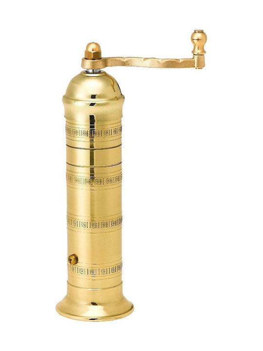 Brass Pepper Mill Μύλος Μπαχαρικών Ορειχάλκινος Alexander 20.5εκ. Handbuch Gewürzmühlen Metallisch in Gold Farbe 20.5cm 2Stück