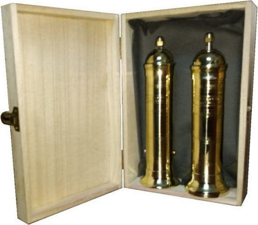 Brass Pepper Mill Brass Spice Mill Alexander 20.5cm Manual Set Spice Mills made of Metal in Gold Color 20.5cm 2pcs