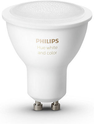 Philips Bec inteligent LED 5.7W pentru Soclu GU10 și Formă PAR16 RGBW 350lm Reglabil în intensitate