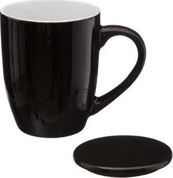 Secret de Gourmet Κούπα Κεραμική με Καπάκι Μαύρη 320ml