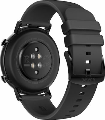 Huawei Watch GT 2 42mm Sport Stainless Steel 42mm Αδιάβροχο με Παλμογράφο (Night Black)