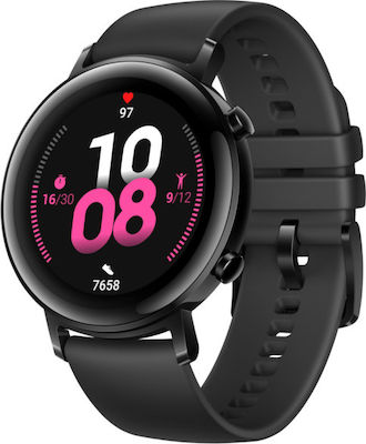 Huawei Watch GT 2 42mm Sport Stainless Steel 42mm Αδιάβροχο με Παλμογράφο (Night Black)