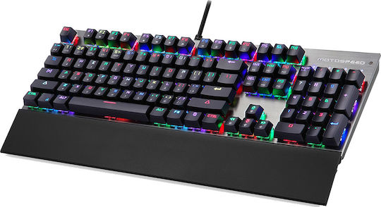 Motospeed CK108 Gaming Μηχανικό Πληκτρολόγιο με Outemu Blue διακόπτες και RGB φωτισμό (Ελληνικό) Γκρι