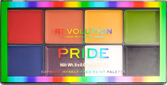 Revolution Beauty x Pride Express Myself Face Paint Makeup Palette for Face & Eyes 16gr