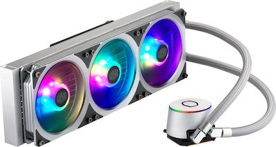 CoolerMaster MasterLiquid ML360P 120mm Triple Fan CPU Water Cooler with ARGB Lighting for AM4/1200/115x Socket White
