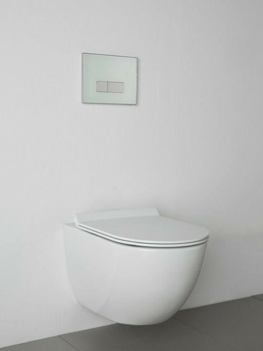 Creavit Free Wall-Mounted Toilet that Includes Slim Soft Close Cover Thermoplast White Creavit Free Wall-Mounted Toilet that Includes Slim Soft Close Cover Thermoplast White