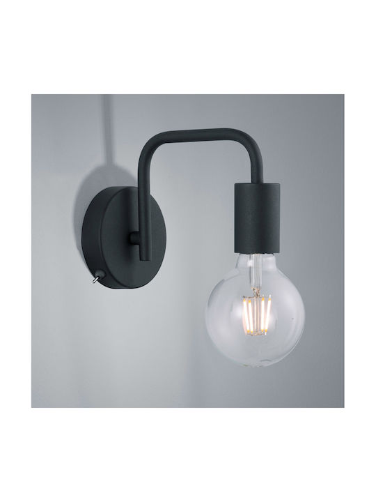 Trio Lighting Diallo Φωτιστικό Τοίχου Μαύρο 10εκ.